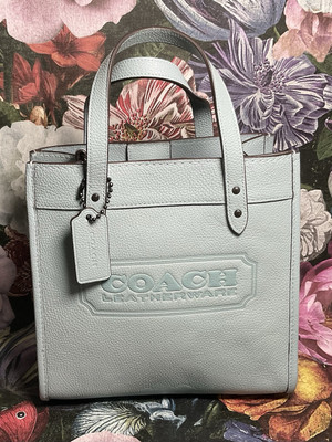 Coach Field Tote 22 in Pebble Leather CA089 Aqua