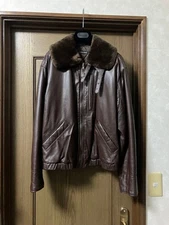 Giorgio Armani 90s Leather B-3 Jacket Men’s Size M Excellent Condition