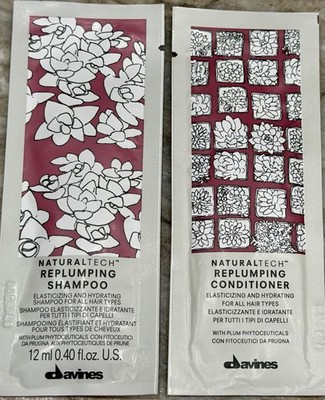 Davines NaturalTech Replumping Shampoo And Conditioner 0.4 Oz /12 Mg samples