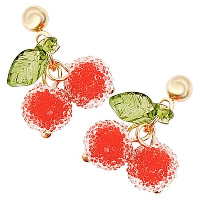 1 Paar Kirschohrringe Schöne Kirschohr Drop Frauen Kirsch Dangle Ohrringe