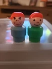 Vintage Fisher Price Little People Rare HTF Variation Mean Boy Light Blue Body