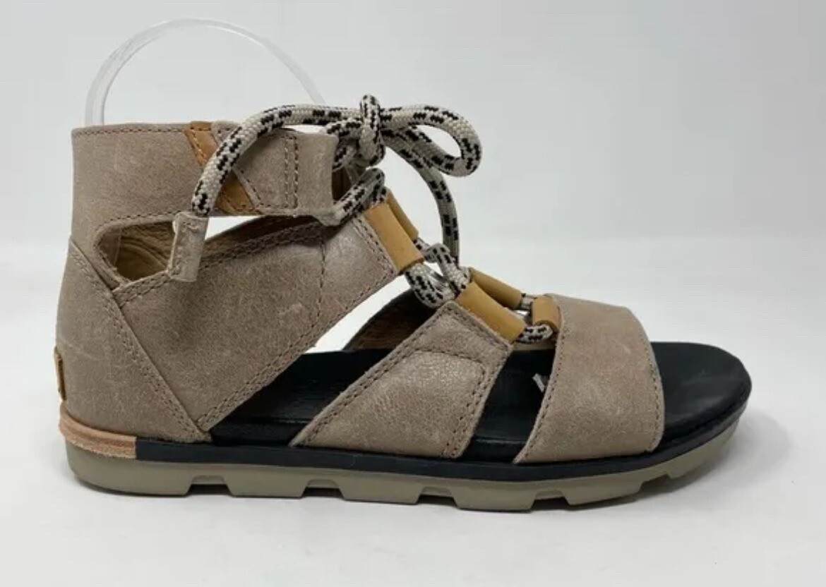 Sorel Torpeda Ll Tan Leather Gladiator Ankle Sandals-image