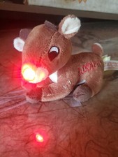Dan Dee plush Rudolph the Red Nosed Reindeer light up nose Stuffed Animal Cute 