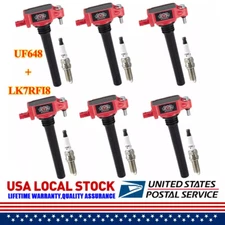 Set of 6 Heavy Duty Ignition Coil & Iridium Spark Plug For Jeep Dodge 3.6L UF648