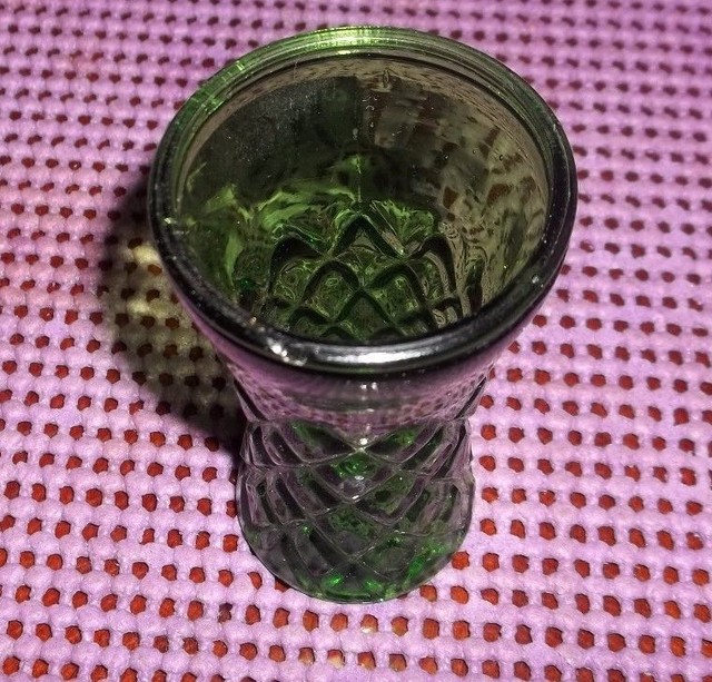Vintage DIAMOND Green Glass Toothpick Holder eBay