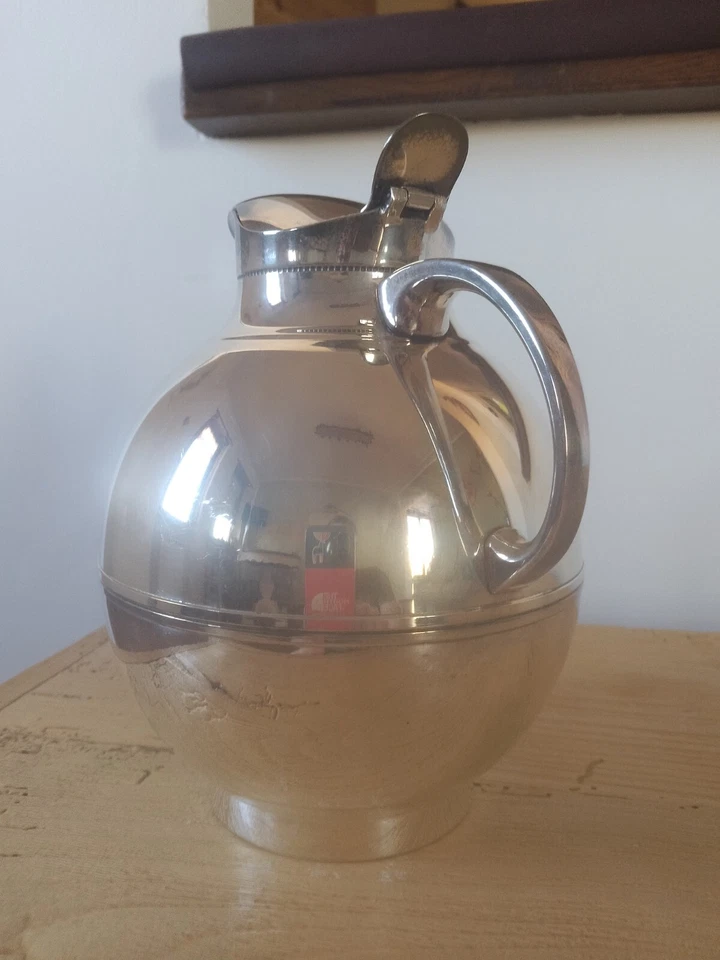 BROCCA THERMOS VINTAGE STANDARD ITALY METALLO ARGENTATO - Immagine 3 di 4