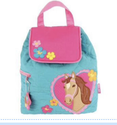 Süßer gesteppter Rucksack mit Pferdemotiv Mädchen Tasche Rucksack Stephen Joseph neu mit Etikett B05