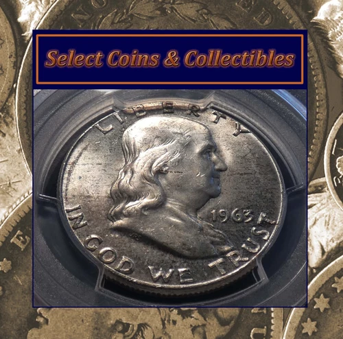 1963-P PCGS Graded MS63 Franklin 90% Silver Half Dollar 50C "Woody Toned" #2019