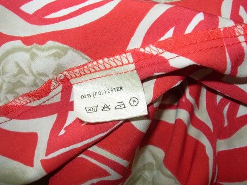 DEVERNOIS Chemisier T42 Fr Rouge et beige à motif floral VFH068 - Imagen 6 de 10
