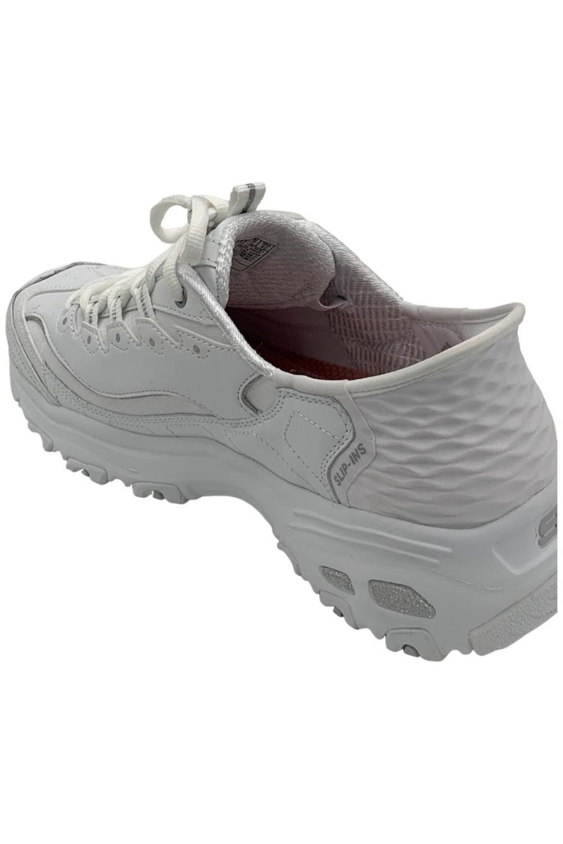 Skechers Slip-Ins D'Lites Sneakers New Scene White/Silver | eBay