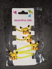 Lot neuf barrettes et elastique pokemon Pikachu