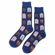 NWT Formal Attire Dress Socks Novelty Men 8-12 Blue Crazy Fun Sockfly
