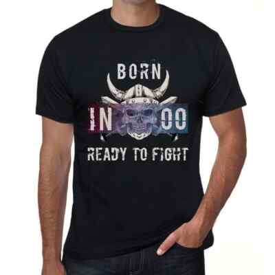 ULTRABASIC Herren T-Shirt Geboren in 00 Kampfbereit Born In 00 Ready To Fight