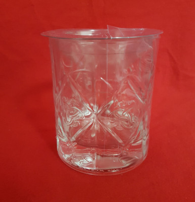 Dewar's Whiskey True Scotch Rocks Glass Embossed Trefoil Celtic Truth Knot. NEW