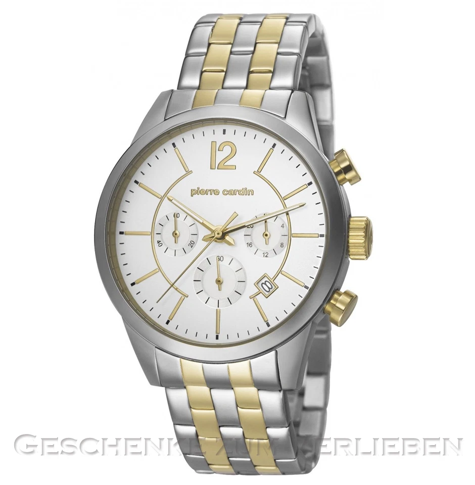 Pierre Cardin Herrenuhr Troca Chrono Edelstahlband bicolor PC106591F09 Stoppuhr - Bild 1 von 1