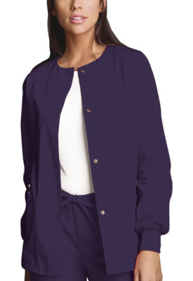 {MED} CHEROKEE WORKWEAR WW Originals Snap Front Warm-Up Jacket 4350 EGGW