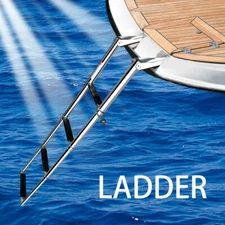Boat Platform Ladder Telescoping Extension Stainless Steel 4 Step Ladder Board