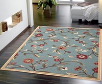 Floral Garden Design Rug, 5' W X 6'6 L, Flooring Home Office Sage Green/ Blue on sale Floral Garden Design Rug, 5' W X 6'6 L, Flooring Home Office Sage Green/ Blue on sale
