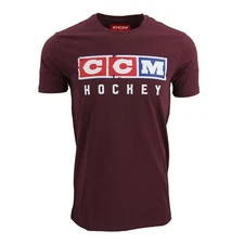 CCM Hockey Senior/Adult Vintage SS T-Shirt  (TSS48A) - Acai/Mauve