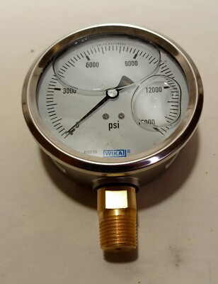 50476734 WIKA 15,000 PSI 4'' 213.53 Liquid Filled Pressure Gauge
