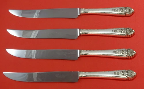 Queen's Lace by International Sterling Silver Steak Knife Set Texas Sized Custom