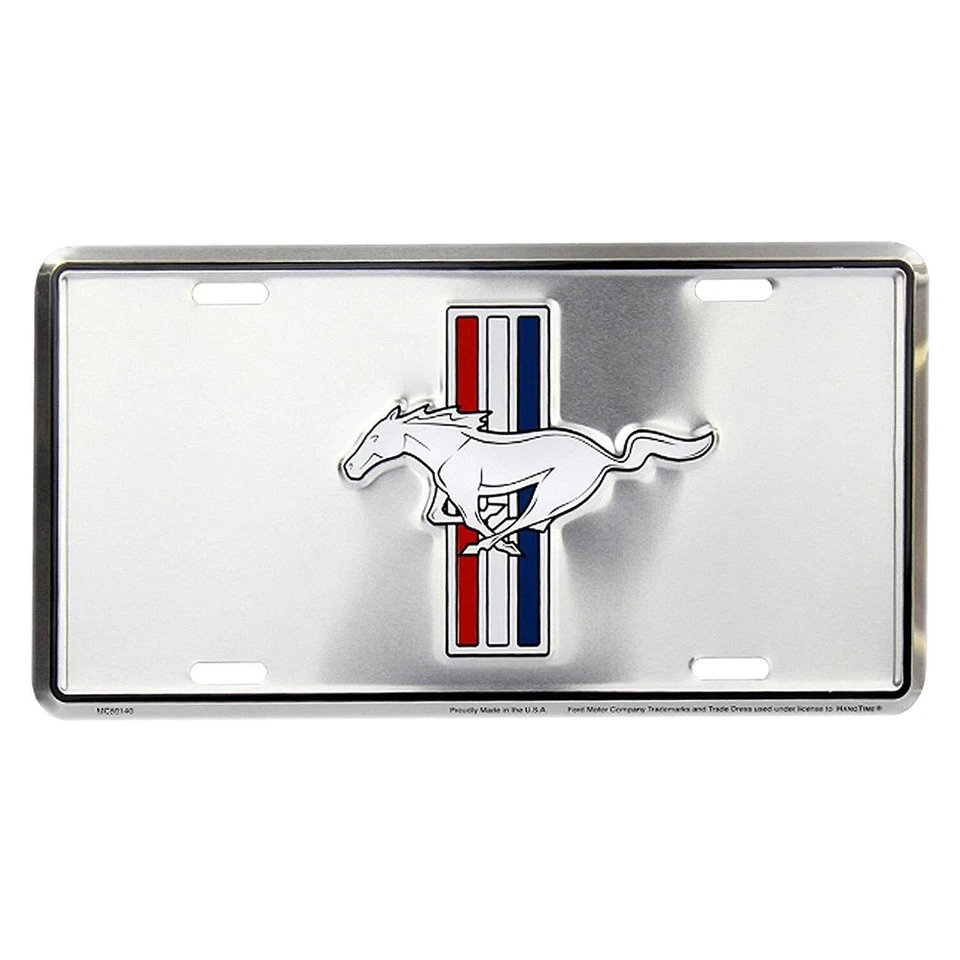 FORD MUSTANG Silver Plate Blechschild 30,5 cm Garage 5.0 V8 Deko GT Tin Sign USA - Bild 1 von 1