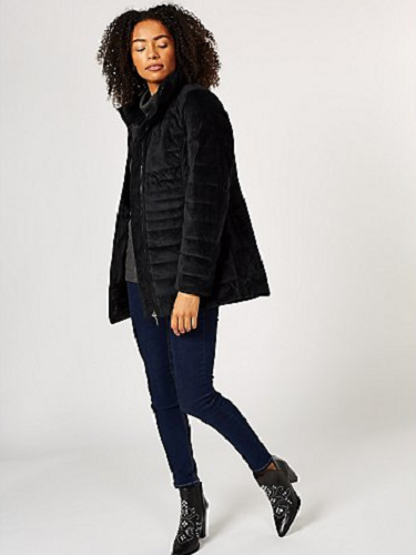 Centigrade Velvet Puffer Jacket Black 