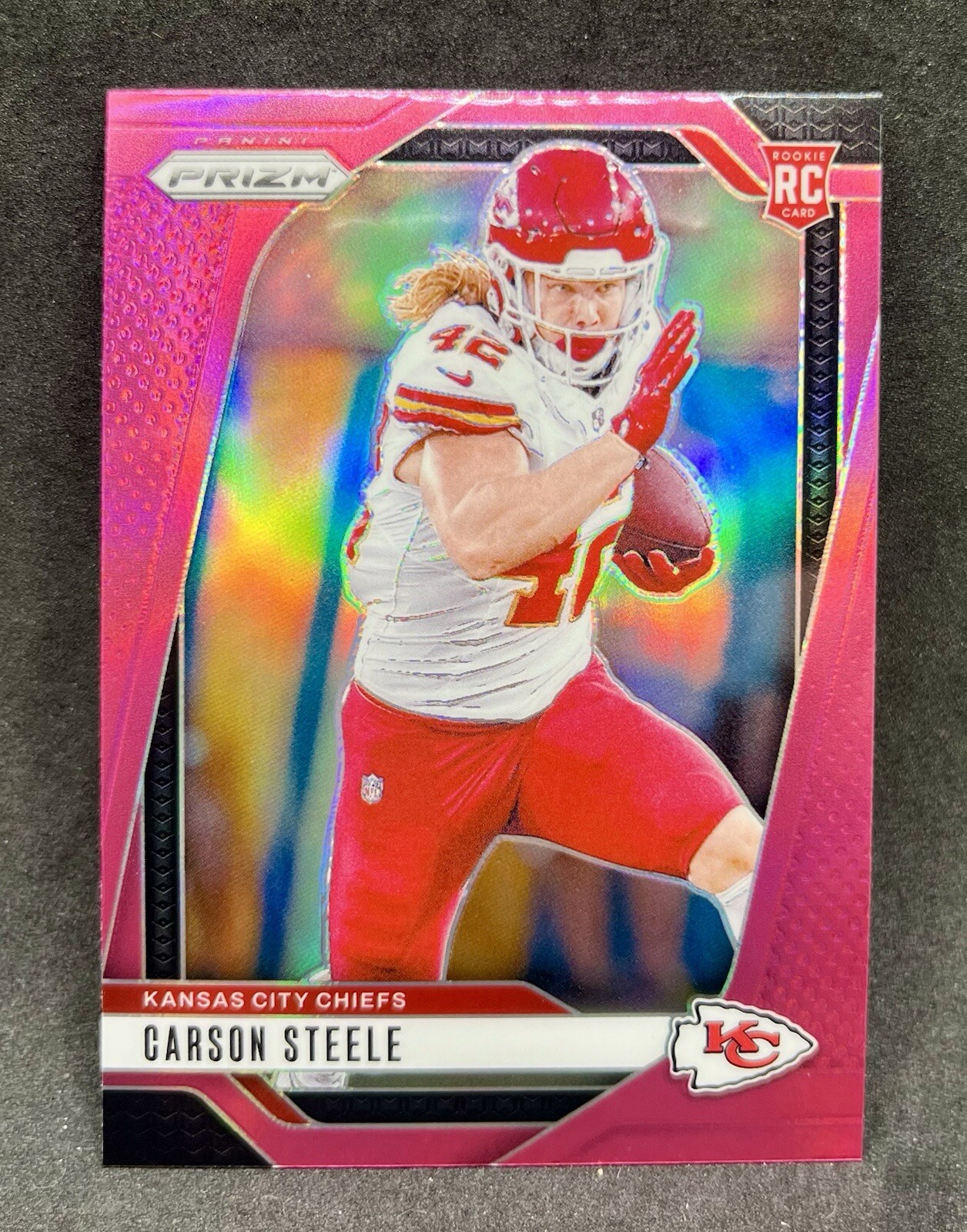 Carson Steele 2024 Panini Prizm RC Rookie #377 Pink Prizm Chiefs