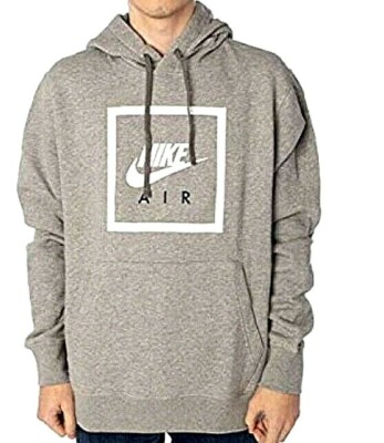 Neu Herren Nike M NSW Po Hoodie Hoody Air 5 Sweatshirt Grau Größe S