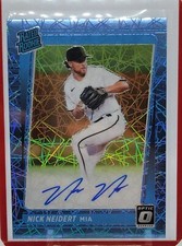 2021 Panini Donruss Optic Baseball Nick Neidert Signatue Blue Velocity /75