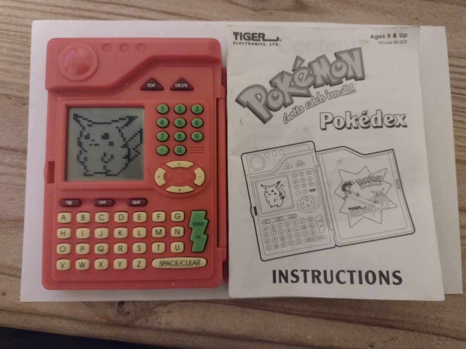 Pokedex Tiger Pokemon Organizer Talking Electronic Handheld Game Games
