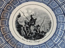 Assiette Bordeaux Vieillard - Prise du fort d'Aragon - militaire