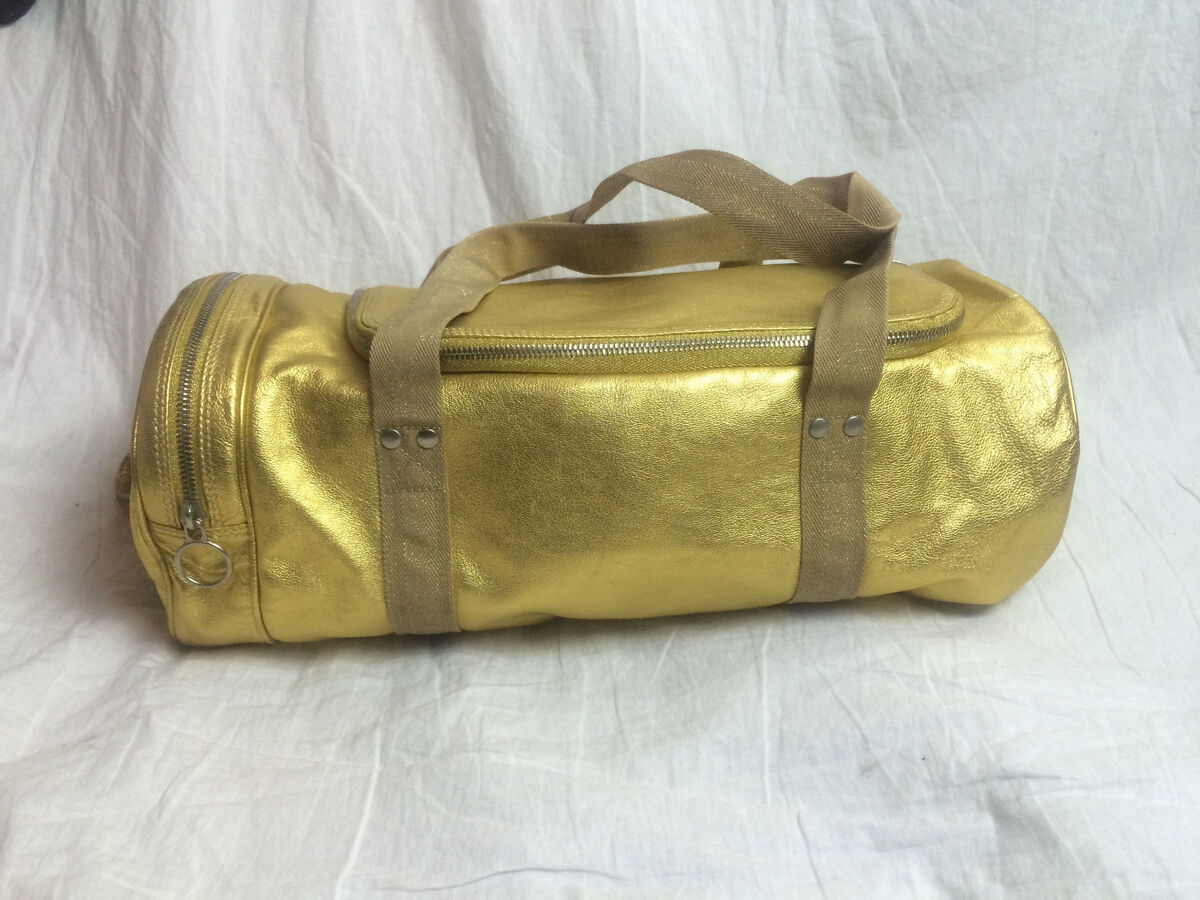 Dior Homme Leather Duffle Bag Gold Overnight Weekend Gym Dior Homme Leather Duffle Bag Gold Overnight Weekend Gym