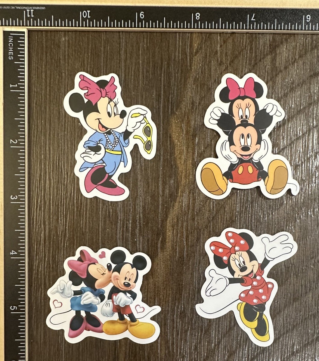 Disney Mickey Minnie Theme 4-Pack Stickers For Laptop/Luggage
