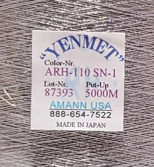 Yenmet Metallic Embroidery Thread - 5000 Meter King Size Spool - Silver SN-1 - Image 4 of 4