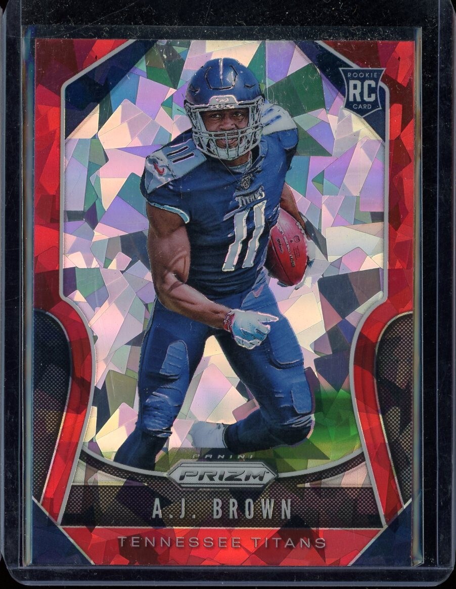 2019 Panini Prizm Prizms Red Cracked Ice #344 A.J. Brown