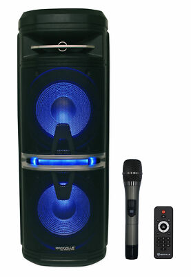 Rockville Go Party X10 Dual 10'' Battery Powered Bluetooth Speaker+UHF Microphone