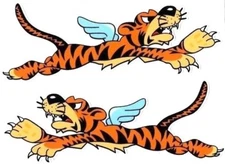 Flying Winged Tiger Stickers | Pair |4.25" long |WWII Military Airplane Nose Art
