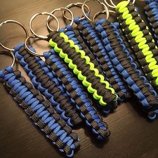 ONE (1) Paracord Keychain FOB 550 Cord USA Custom Colors! TJPARACORD