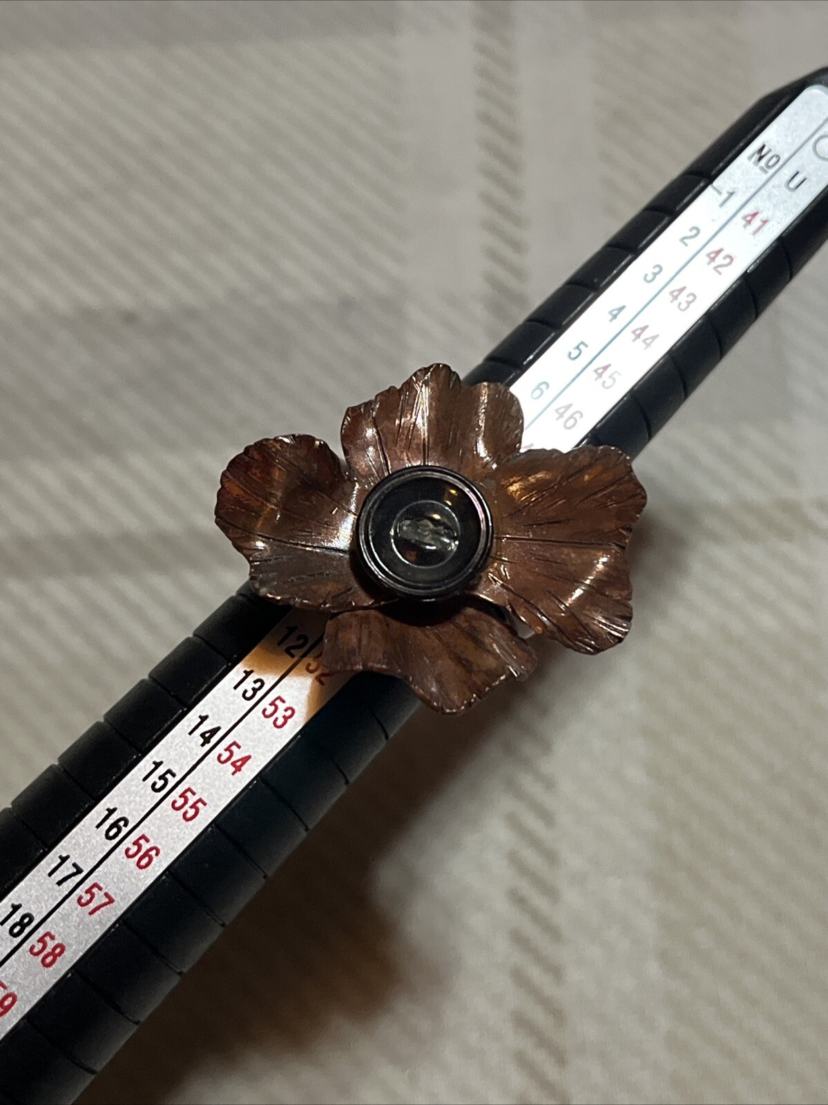 Artisan Solid Copper Ring Floral Design Size 5 - image 5