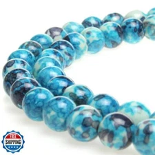 JARTC 5A Smooth Round Rain Flower Stones Beads DIY Bracelet Jewely Making 15'