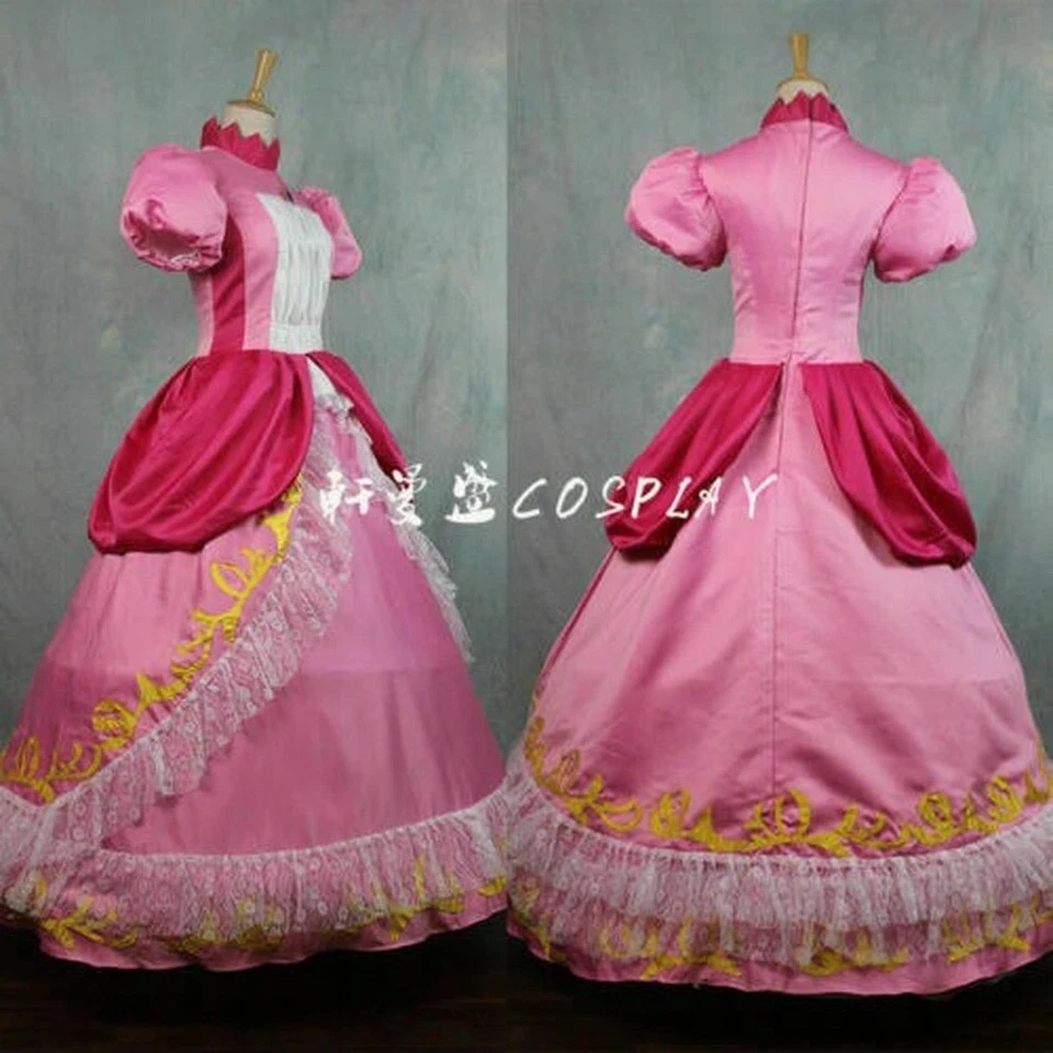 Disfraz de Super Mario Princesa Melocotón Margarita Adulto Bros y Luigi Vestido con disfraces Foto 4 de 4