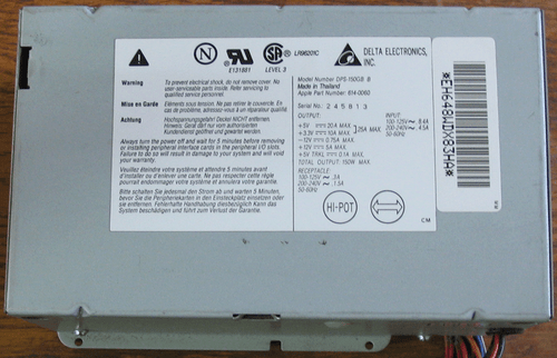 Fuente de alimentación Apple Power Macintosh PowerMac Performa 6400 614-0060 DPS-150 GB B - Imagen 4 de 4