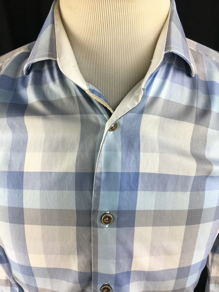 Circle of Gentlemen 格子格纹礼服衬衫,尺寸 15.5 39 条纹长袖 — 第 4/4 张图片