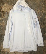 Adidas Hoodie Sweatshirt AeroReady Womens Medium M Pullover Sweater Graphic Blue