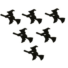 Witch on a Broom 6 pcs - Buttons Galore - Halloween - Craft Sewing Scrap