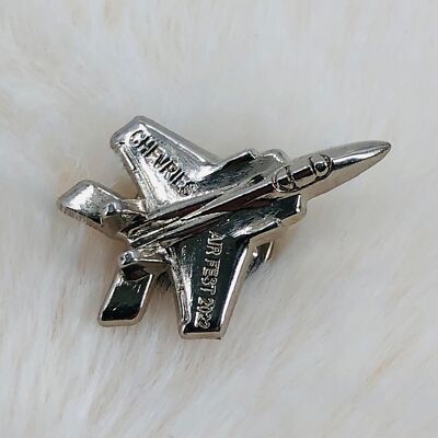 2022 Chievres Air Fest F15 Silver Fighter Jet Belgium AFB Souvenir Lapel Pin