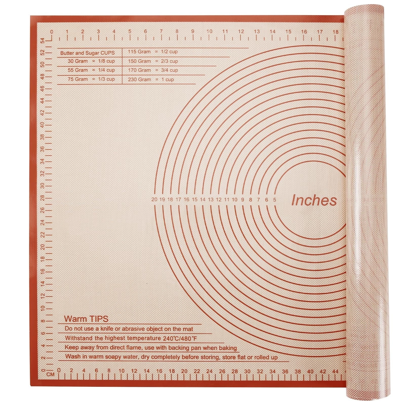 Silicone Pastry Mat 36x24 Inch Nonstick Baking Mat -Perfect for Doug, Pastry,...
