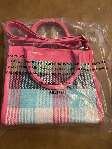 Kate Spade New York Plaid Knit Crossbody Bag Red/ Pink/Green/Blue NWT Target - Picture 2 of 2