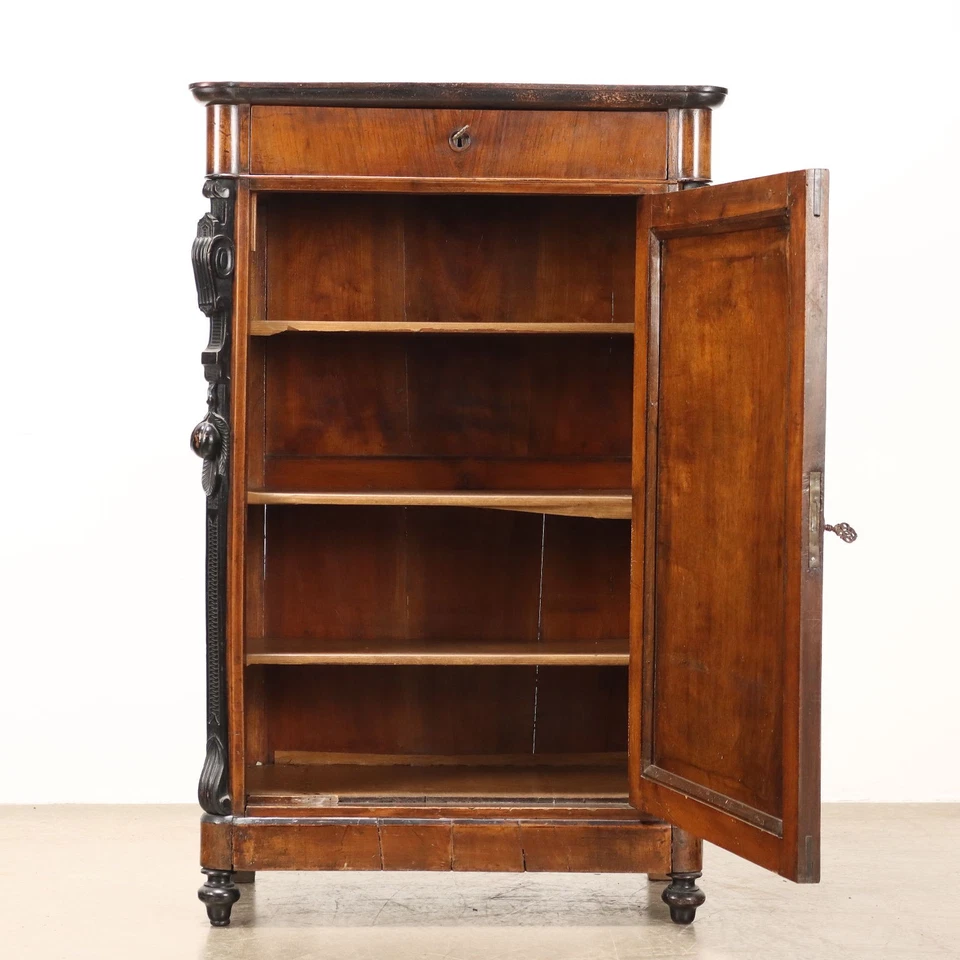 Buffet Louis Philippe Ancien Noyer Tiroir Italie du XIXe Siècle Original - Photo 3/4